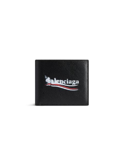 Men's Cash Square Folded Wallet in Black