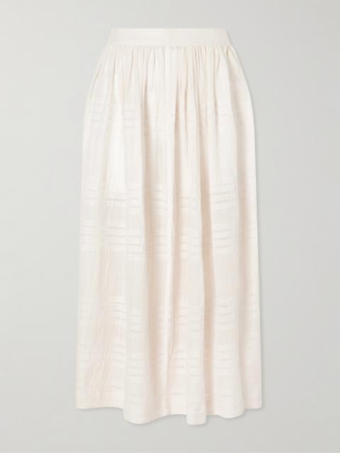 lemlem Freye Striped Cotton Midi Skirt