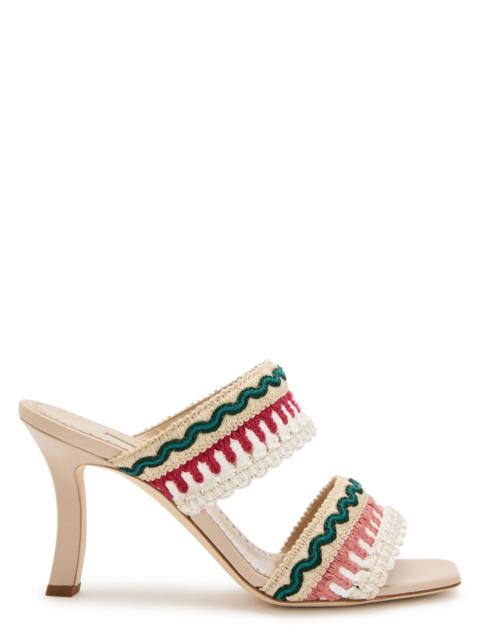 Manolo Blahnik Manolo Blahnik Mabecomu 90 Woven-strap Leather Sandals