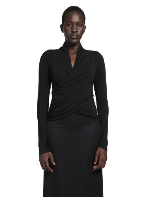 thom/krom Stretch Cotton Modal Wrap Top