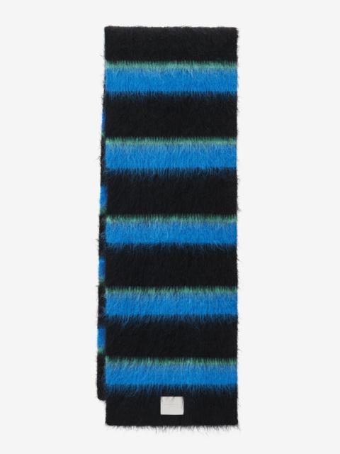 Alexander Wang logo scarf in brushed stripe mohair