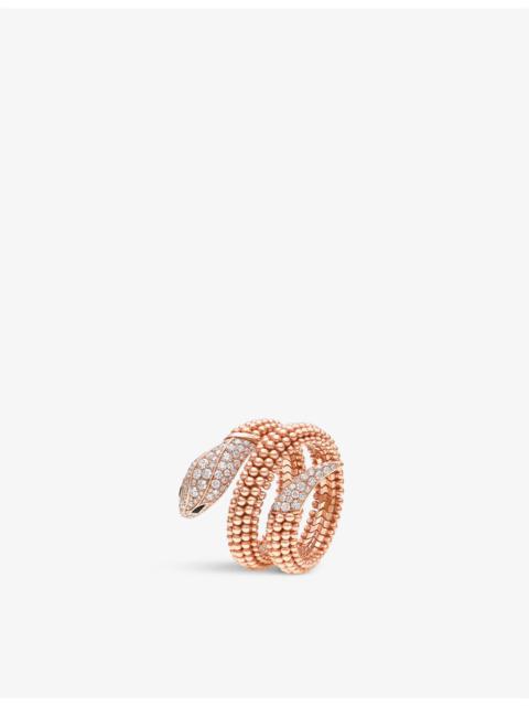 BVLGARI Serpenti 18k rose-gold, 0.89ct brilliant-cut diamond and onyx ring