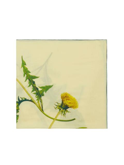dandelion-print square scarf