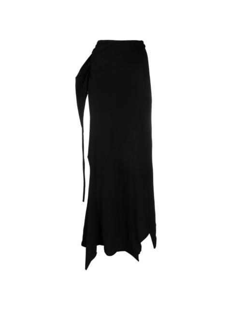 draped stretch-cotton maxi skirt