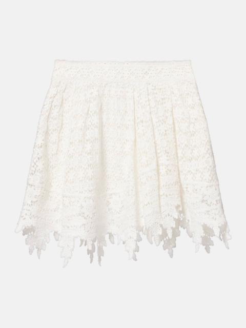 Hanta floral cotton lace miniskirt
