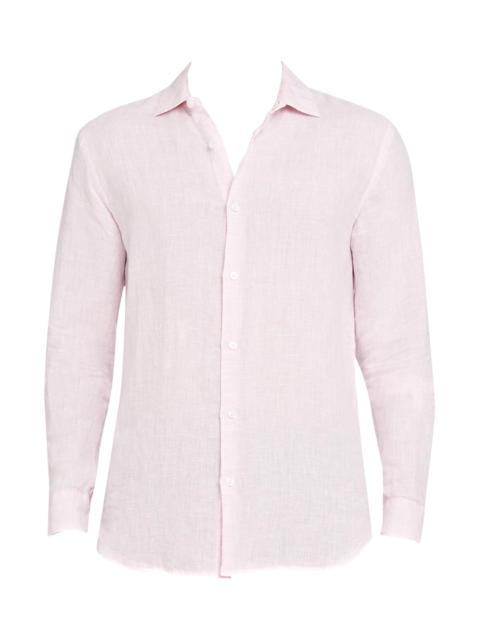 ORLEBAR BROWN Men's Giles Linen Shirt - Pale Pink White