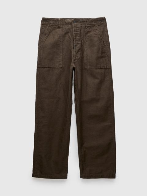 orSlow Linen Moleskin Straight Fatigue Pants in Charcoal Grey