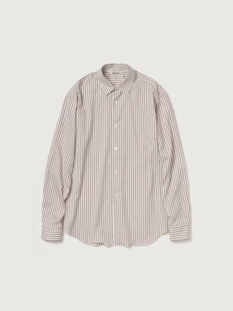AURALEE COTTON SILK STRIPE SHIRT