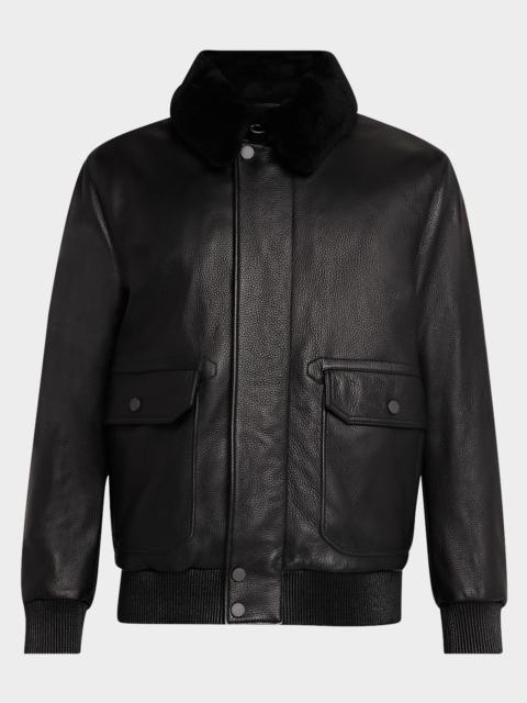 Brioni Men's Soft Grain Deerskin Bomber Jacket
