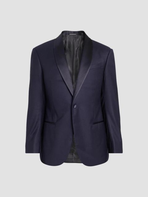EMPORIO ARMANI Men's Textured Wool Dinner Jacket - Bluette Fancy