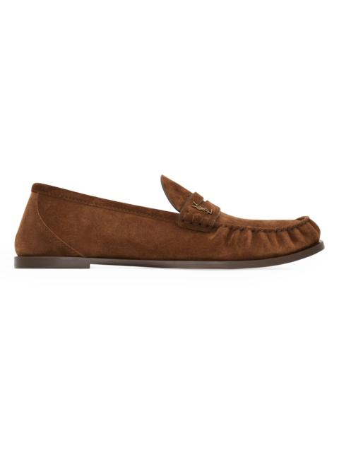 SAINT LAURENT Women's Women's's Loafers in Suede - Snuff