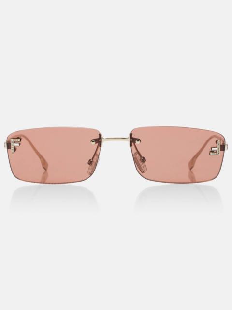 FENDI Fendi First Crystal rectangular sunglasses