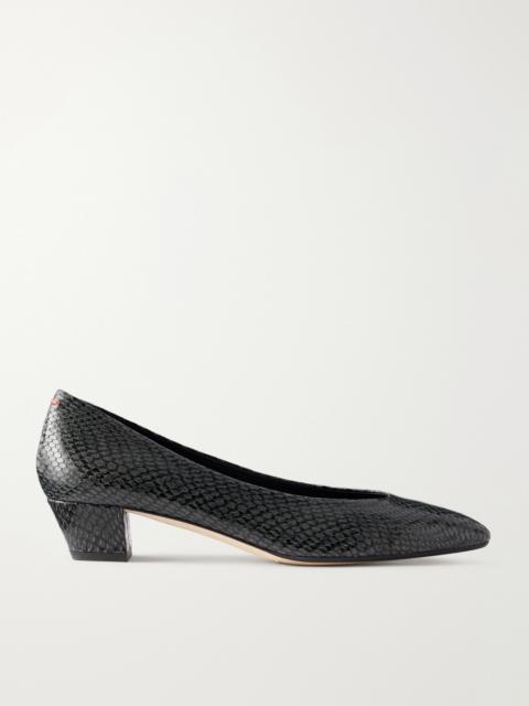 Aeyde Helia 35 Snake-effect Leather Pumps