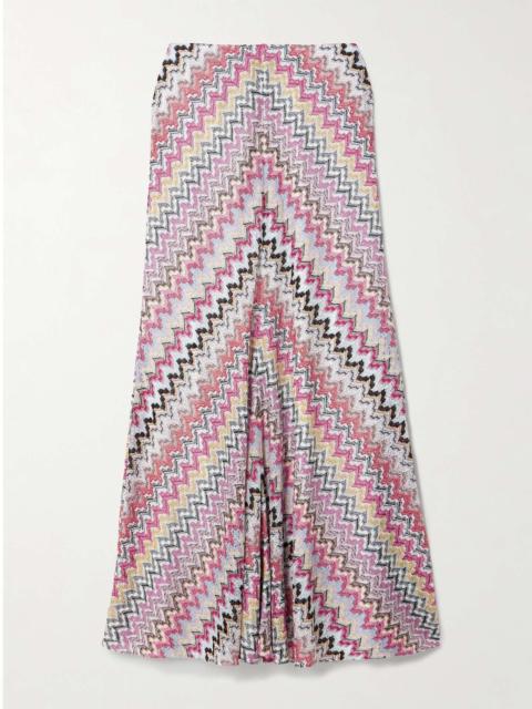 Missoni Striped metallic crochet-knit maxi skirt