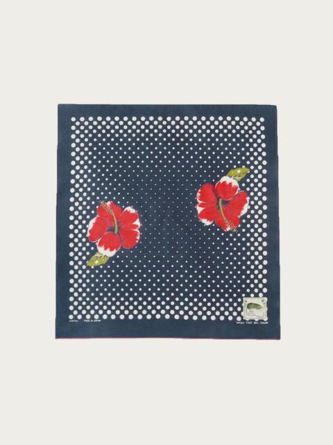 Kapital Fastcolor Selvedge Bandana (Coco Hibiscus) - Navy