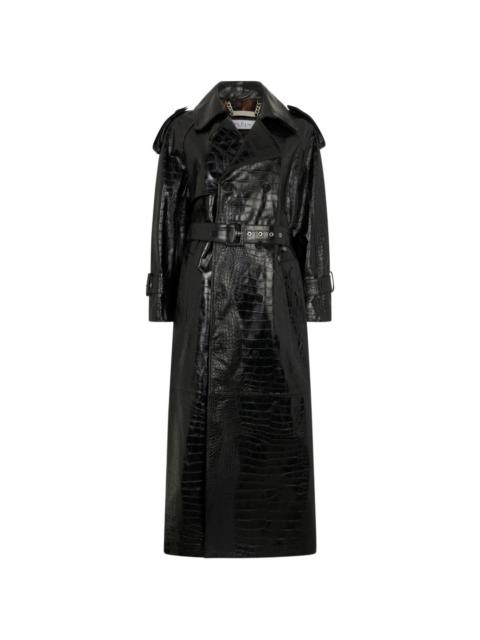 PHILIPP PLEIN crocodile-print trench coat