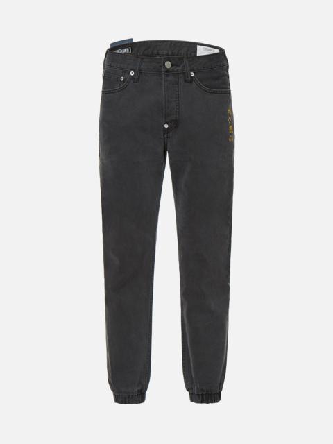 EVISU Slogan Embroidered Slim Fit Jogger Jeans