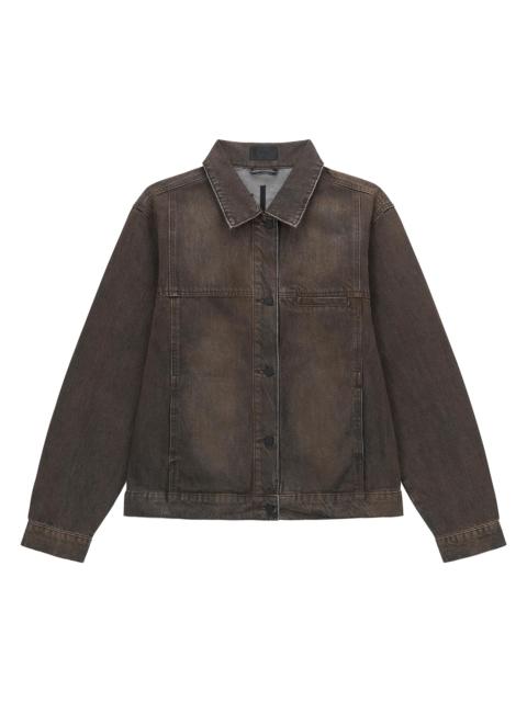 RTA Men's Exodus Valentiano Boxy-Fit Denim Jacket - Mocha Drift