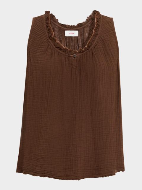 XÍRENA Rosie Ruffle-Trim Cotton Gauze Top