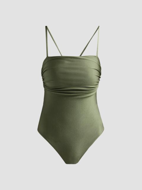 PatBO Women's Aurora Gathered One-Piece Swimsuit - Green