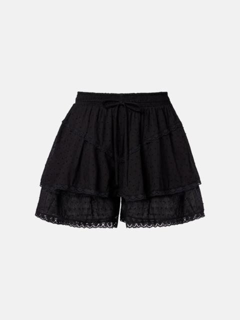 Poupette St Barth Thia crochet-trimmed cotton shorts