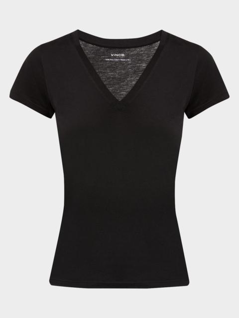 Vince Essential Pima Cotton V-Neck Tee