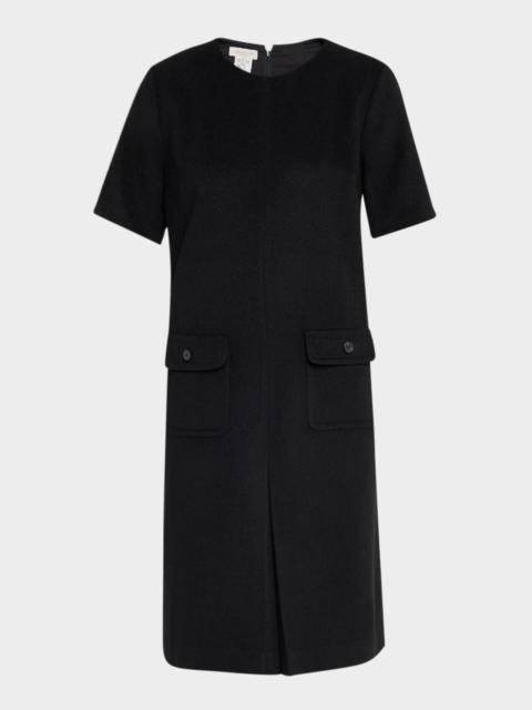 Lafayette 148 New York Pleated Camel Hair Shift Dress