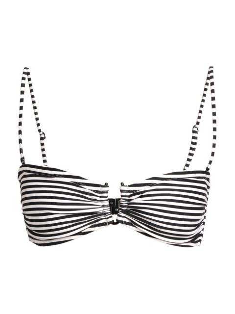 NILI LOTAN Women's Striped Bandeau Bikini Top - Black Ivory Stripe
