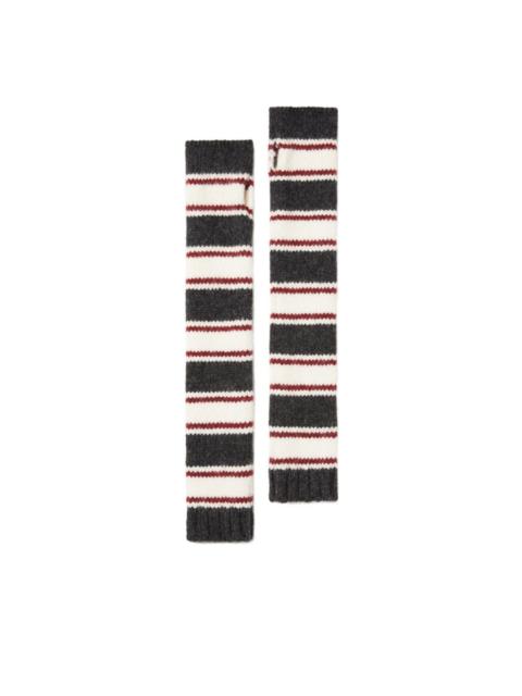Alanui striped fingerless gloves