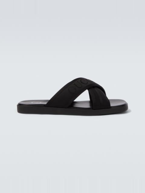 GUCCI Logo jacquard sandals