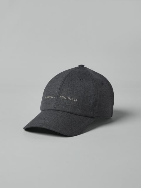 Virgin wool fresco baseball cap with embroidery