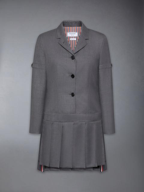 Thom Browne SUPER 120'S TWILL SPORTCOAT PLEATED MINI DRESS