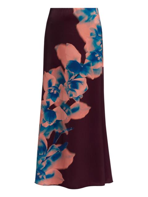 MISA Women's Jazz Floral Maxi Skirt - Cerulean Orchid