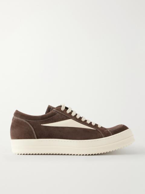 Rick Owens Vintage Full-Grain Leather-Trimmed Suede and Rubber Sneakers