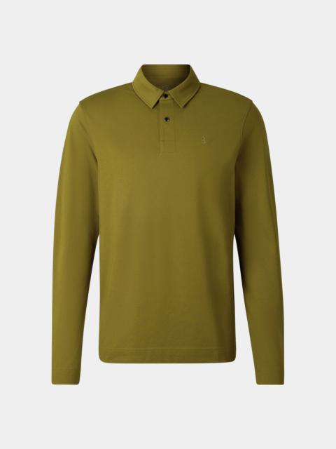 BOGNER Timon polo long-sleeved top in Olive