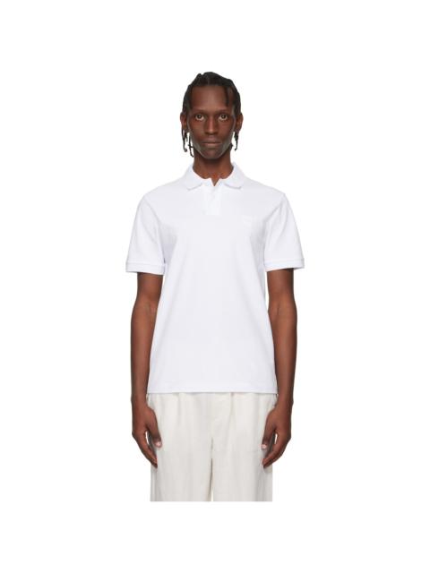 BOSS White Stretch-Cotton Slim-Fit Polo