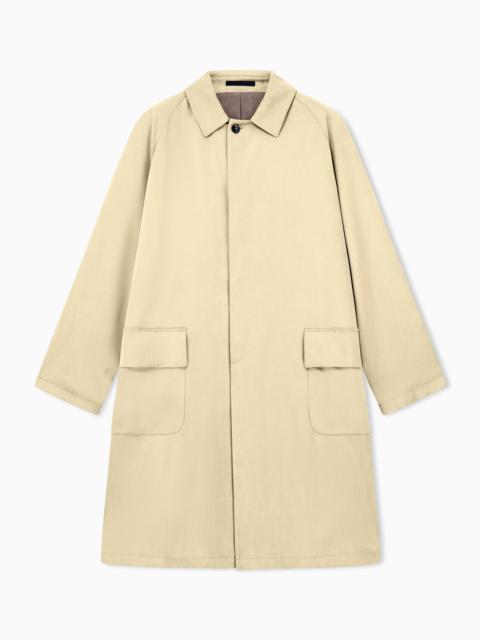 GIORGIO ARMANI TRENCH COAT OVERSIZED FIT WASHED LYOCELL POPLIN