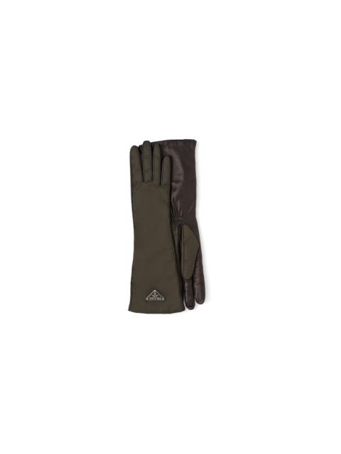 Prada Nylon and nappa leather gloves