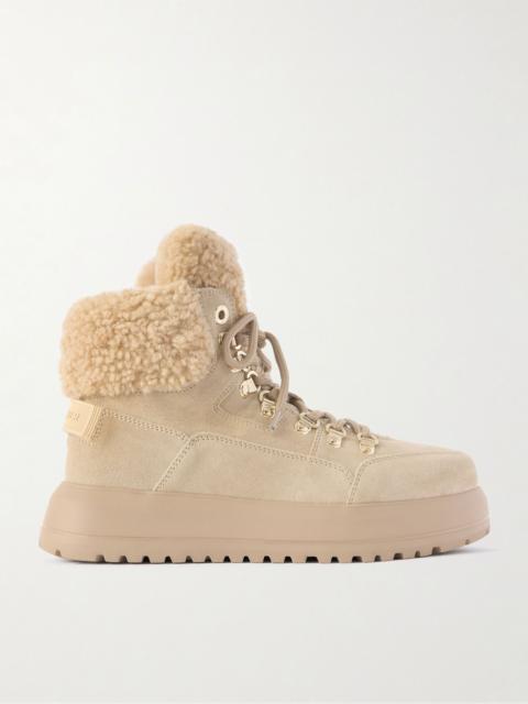 BOGNER Antwerp shearling-lined suede ankle boots Beige