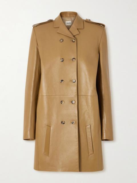KHAITE Sadra Double-breasted Leather Coat