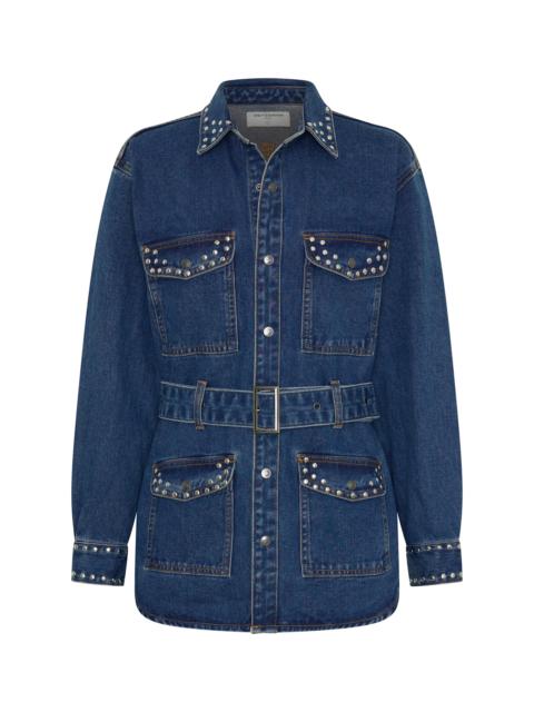 ONE TEASPOON Chrome Edge Studded Belted Denim Jacket - Eclipse Blue
