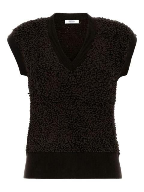 FERRAGAMO V-neck bouclé top
