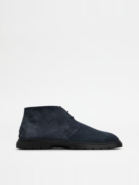 Tod's DESERT BOOTS IN SUEDE - BLUE