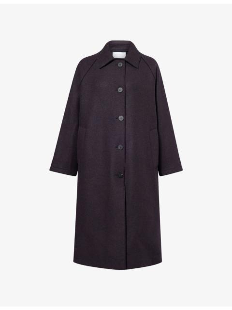 Harris Wharf London Balmacaan Patterned Cashmere-Blend Coat