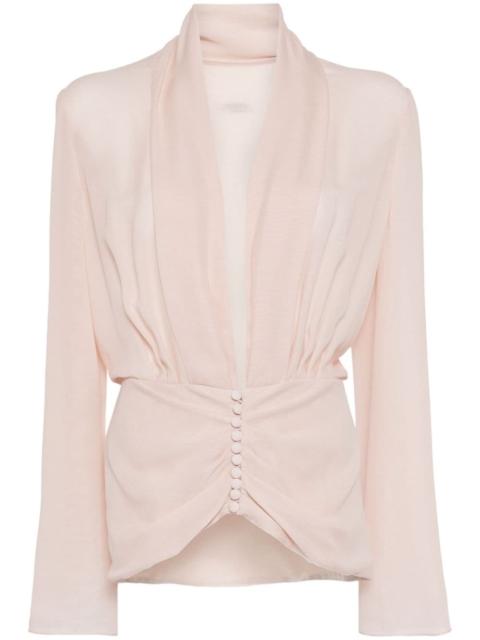 COSTARELLOS buttoned silk blouse