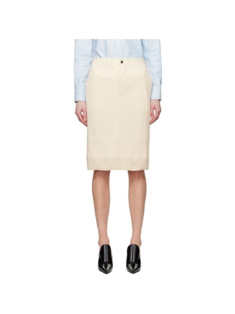 Off-White Ribbed Midi Skirt