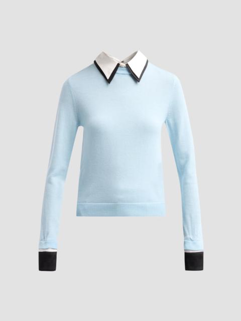 Alice + Olivia Women's Porla Double Collar Sweater - Mineral Blue