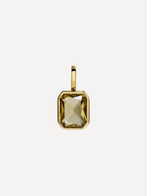 By Pariah 14ct Gold Lumen Octagon Champagne Quartz Pendant