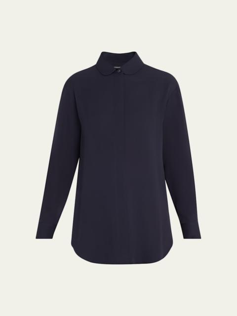 GIORGIO ARMANI Silk Long-Sleeve Button-Down Shirt