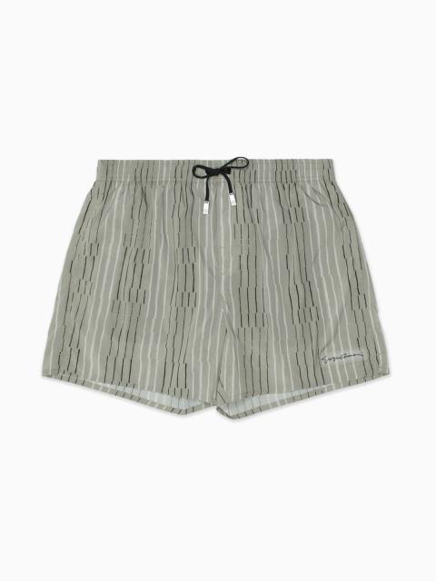 GIORGIO ARMANI Irregular striped print swim trunks